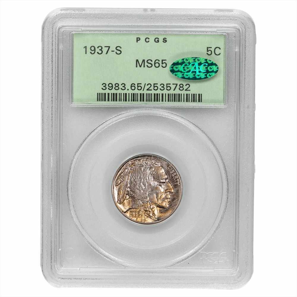 1937S Buffalo Nickel 5C PCGS MS 65 CAC