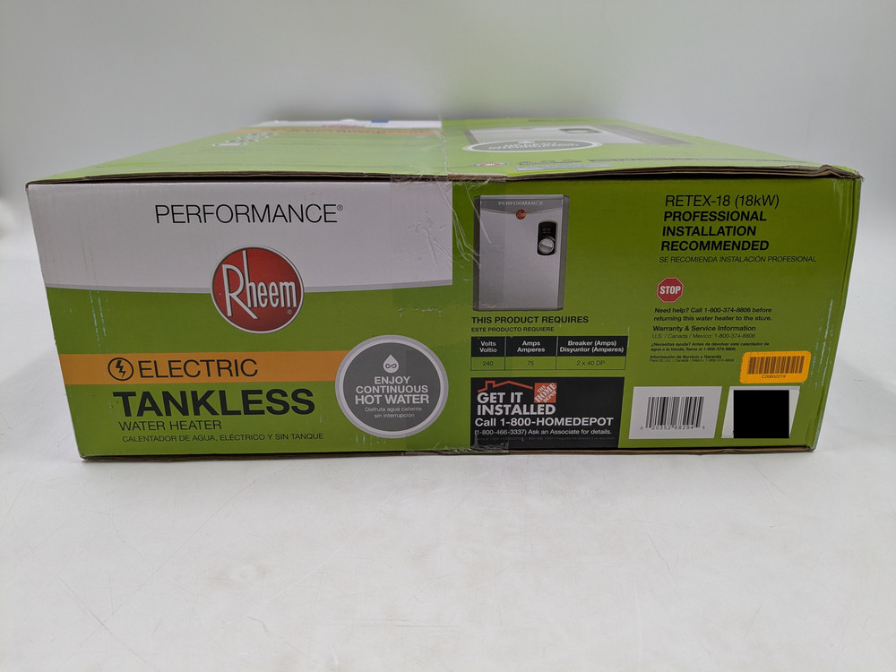 Rheem Performance Electric Tankless Water Heater 18kW 240V (RETEX-18)