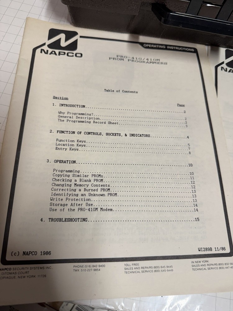 NAPCO PRO-410 PROGRAMMER PROGRAM TESTER VINTAGE PRO-410M