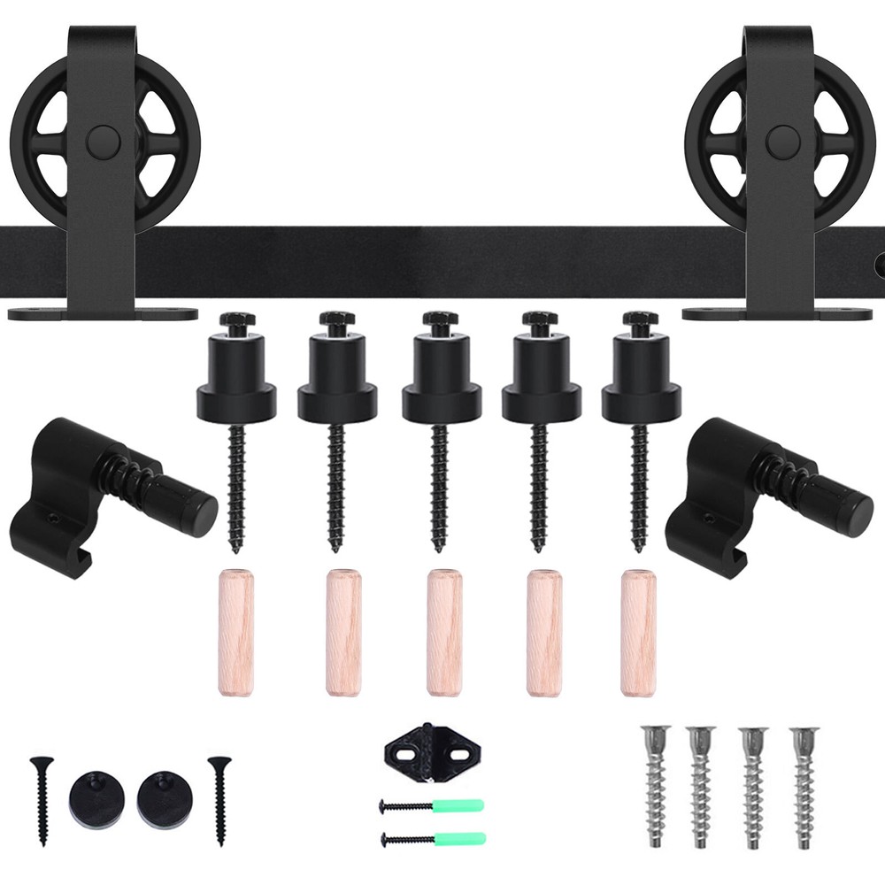 4-20FT Sliding Barn Door Hardware Kit Single Double Doors Medium Wheel RollerKit