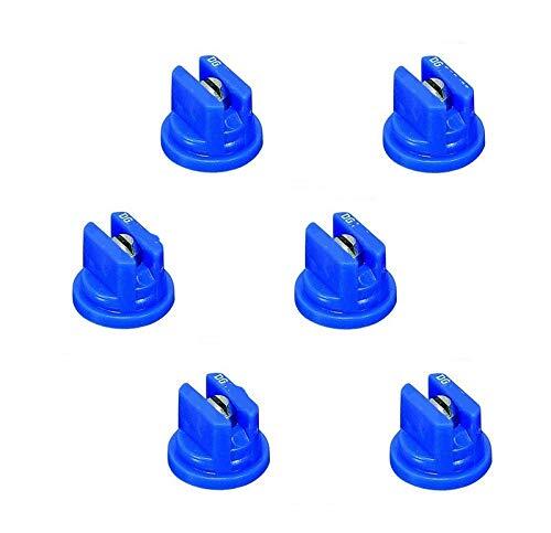 Pack of 6 - TeeJet Drift Guard Flat Spray Tips Blue 80° Polymer w/ SS Insert