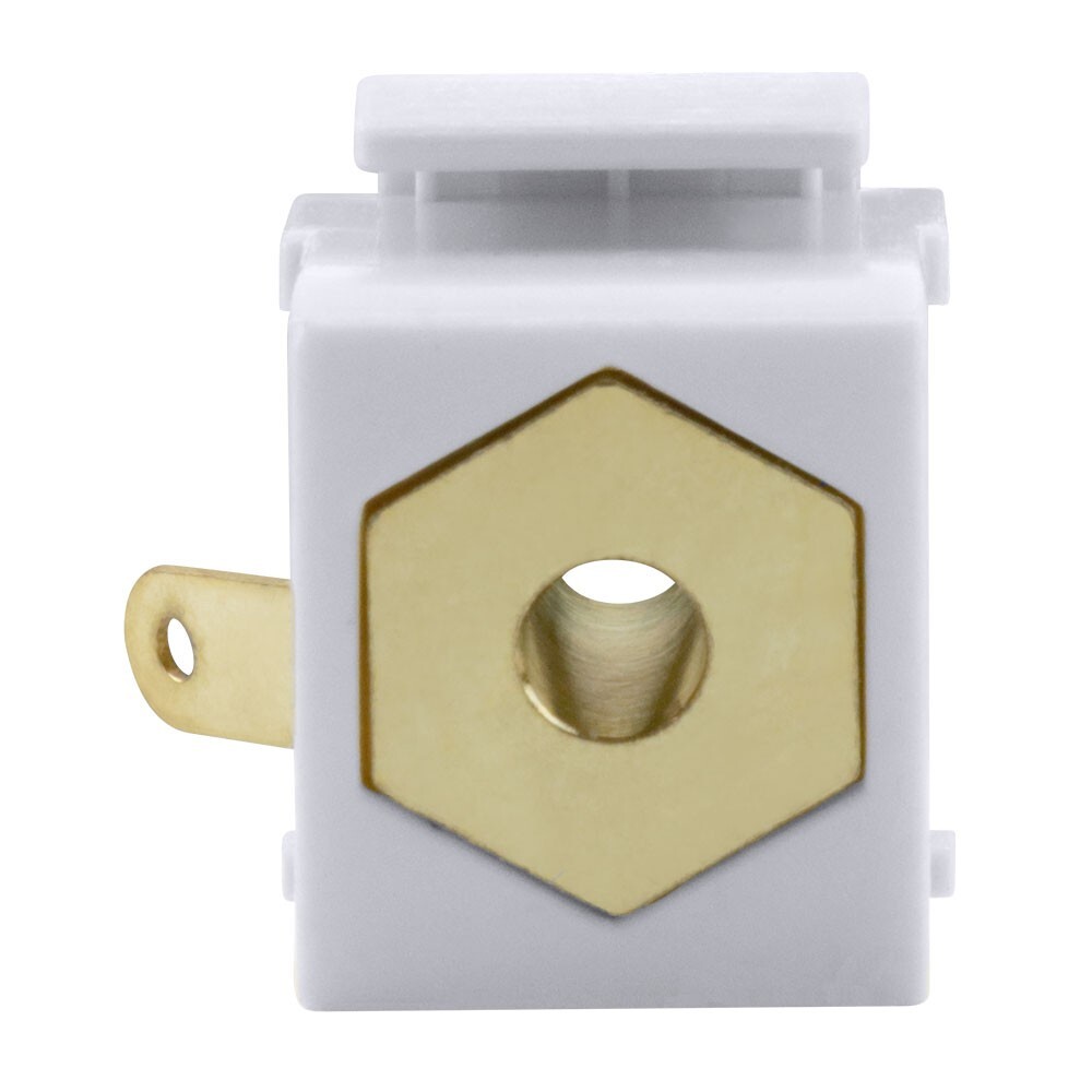 Construct Pro Solder Tab Keystone Jack Insert (Female Banana Plug, White)