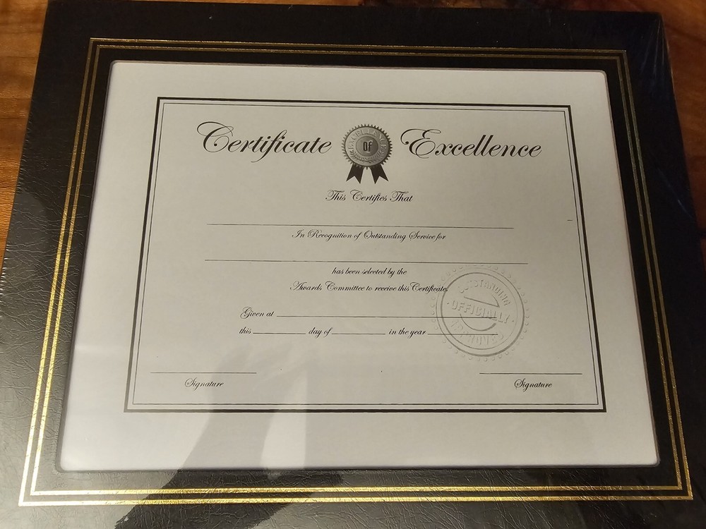 Staples 2 PACK Leatherette Document Frame 8-1/2 x 11 Black