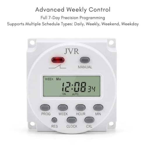 Programmable 12V Timer Switch - DC/AC/Solar Battery Relay, Auto On/Off Control