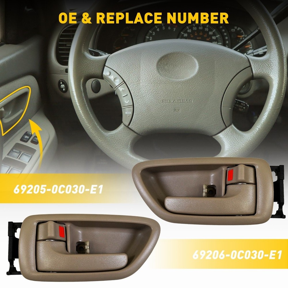 4x Inside Interior Door Front Handle + Rear Set for Toyota Sequoia 2001-2007