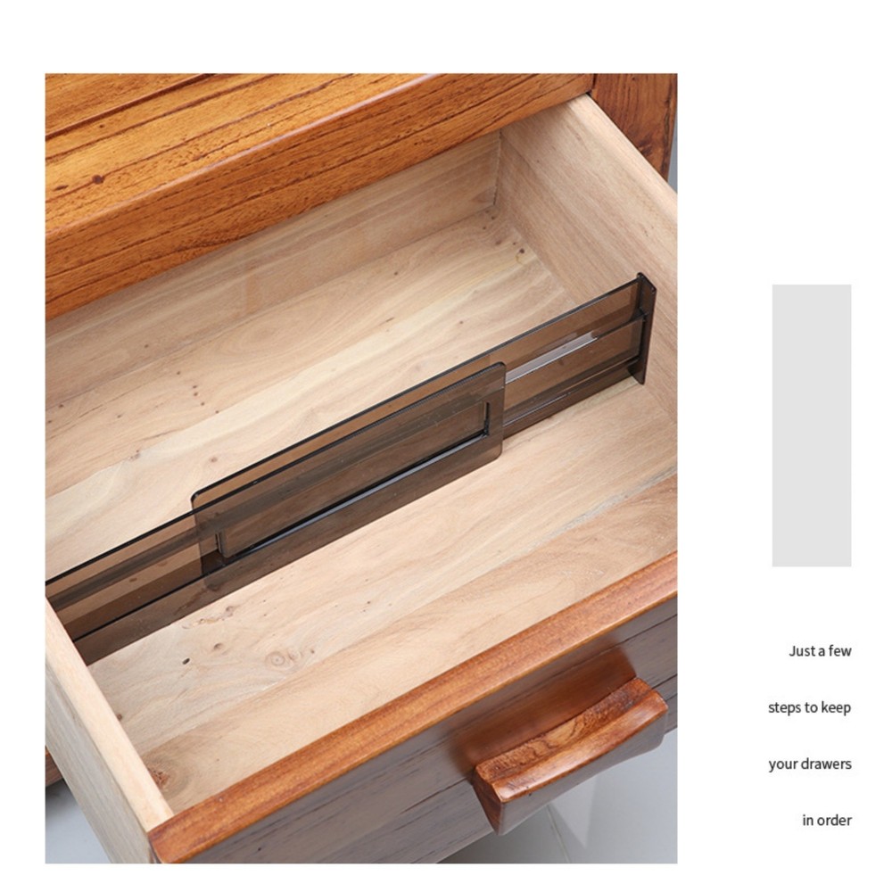 2 Pack Expandable Drawer Dividers - Adjustable Plastic Organizers for Kitchen...