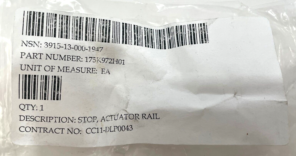 NEW 175K972H01 Actuator Stop Rail