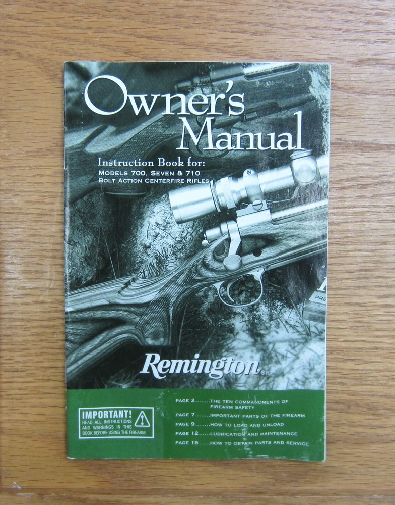 Remington 700 Seven 710  Owners Manual