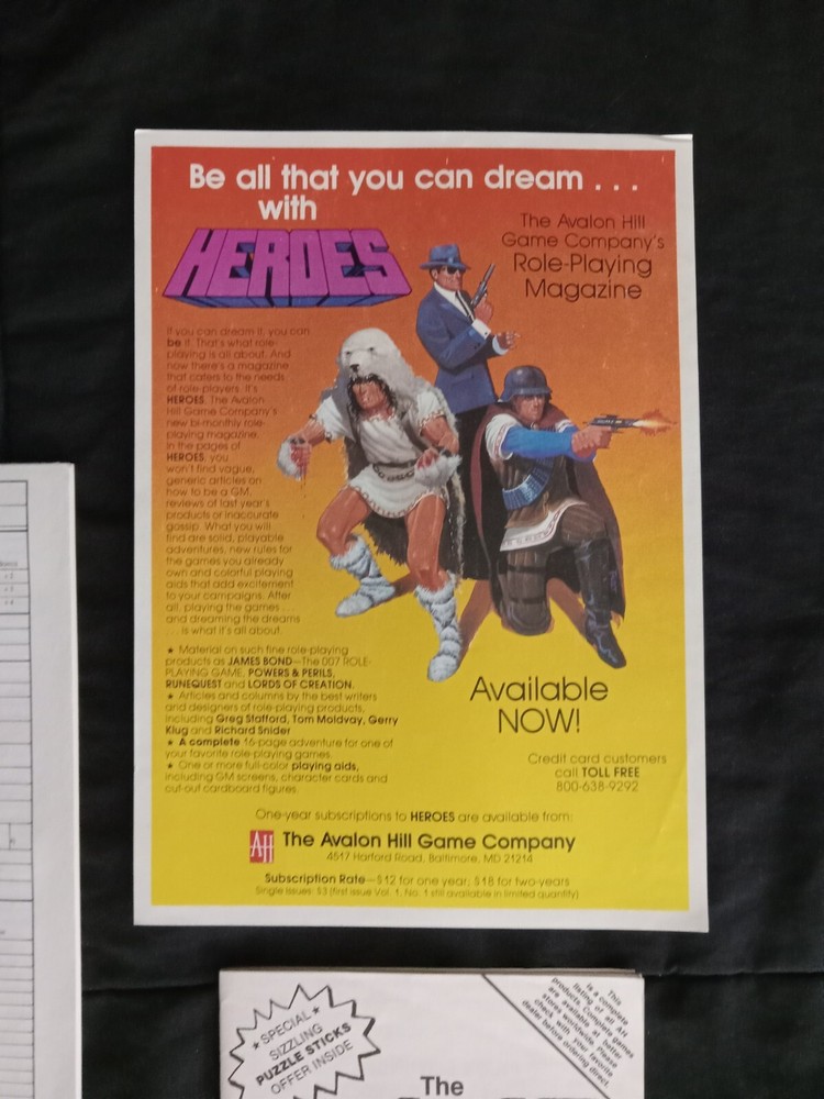 Powers & Perils Box Set (Avalon Hill) Fantasy RPG Good Condition (No Dice)