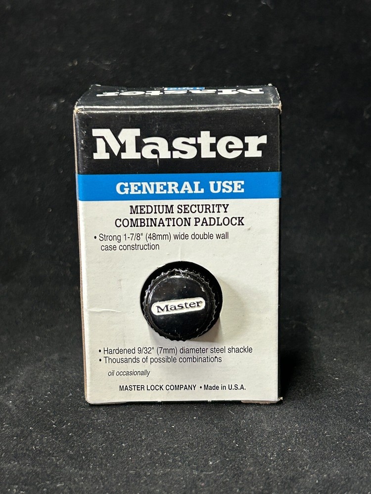 Master Combination Padlock Pad Lock 1502 BlackDial New in Box NIB