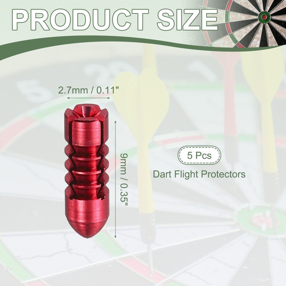 5 Pcs Dart Flight Protectors Fixed 90 Degrees Wing Savers Protects, Red