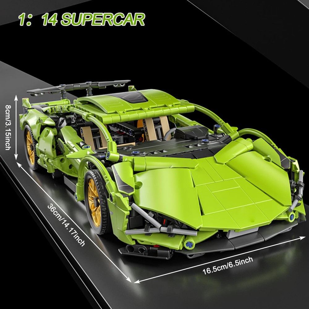 Advanced Speed Green Racing Car Constructor Set with ABS Blocks Speed Vehicle