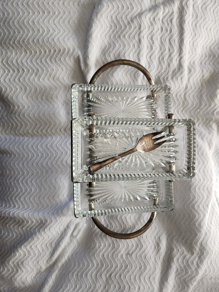 Leonard Silver Plated Three Tier Relish Server mid 70's ￼￼