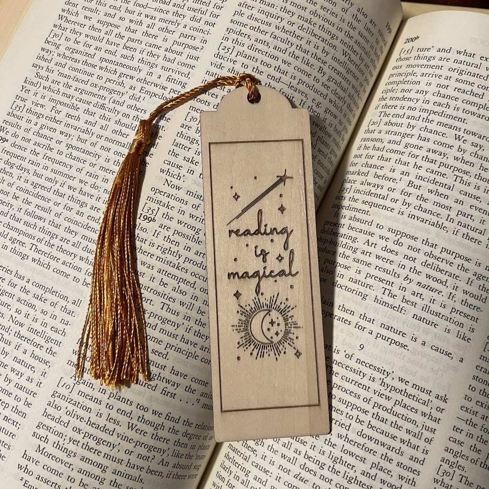 Reading is Magical Bookmark - Engraved Wooden Bookmark - Reader Gift