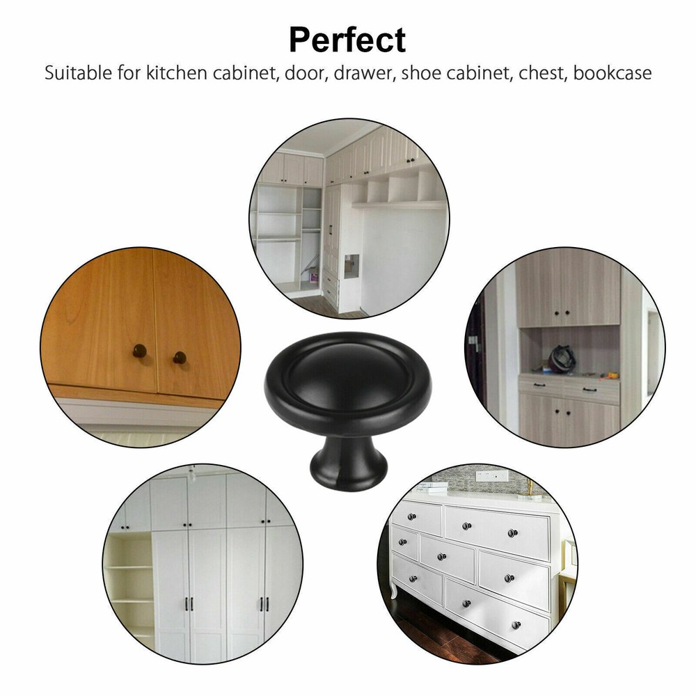 Door Knobs Cabinet Handles Hardware Kitchen Cupboard Drawer Pulls Handles Black
