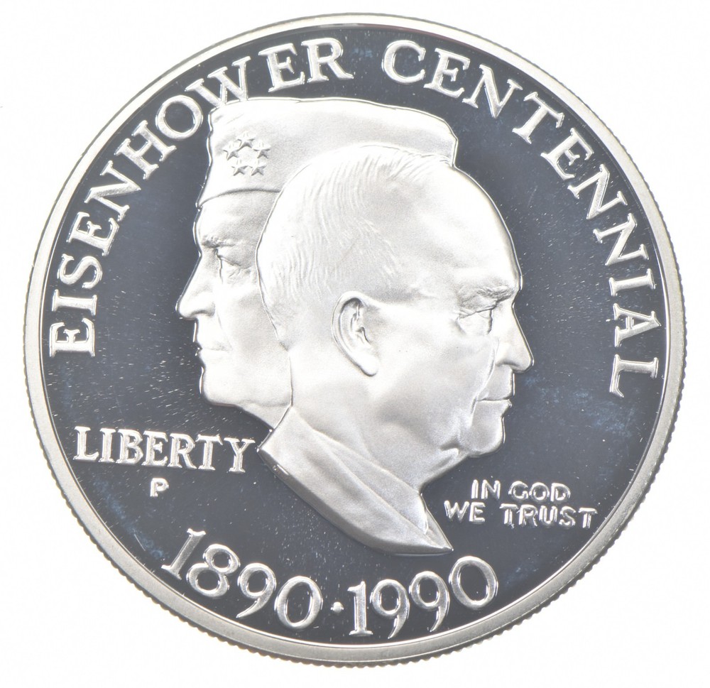 1990-P Proof Eisenhower Commemorative Silver Dollar $1