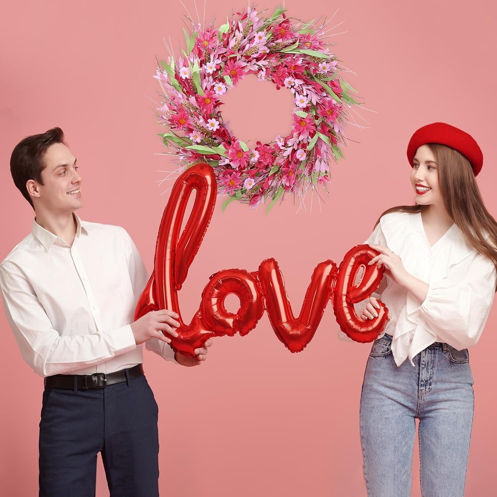 Artificial Daisy Wreath for Valentine's - 21in