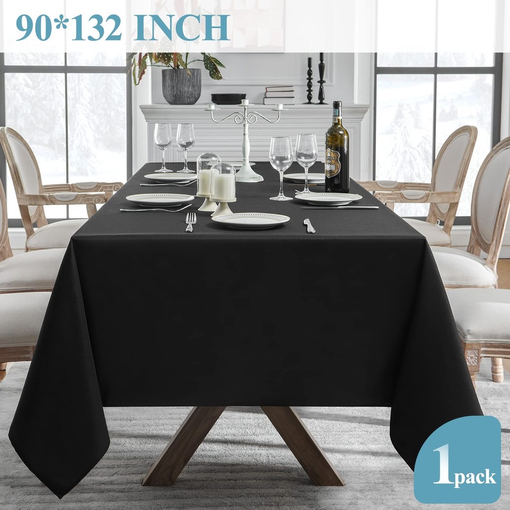 Tablecloth 90 * 132inch Rectangle Table Cloth Polyester, Stain Wrinkle Resist...
