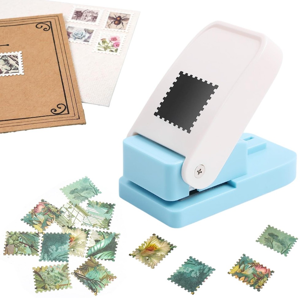 1X0.8inch Rectangular Postage Stamp Puncher Rectangle Lever Action Stamp Punc...
