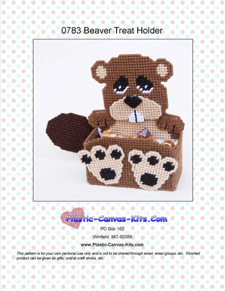 Beaver Treat Holder- Plastic Canvas Pattern or Kit