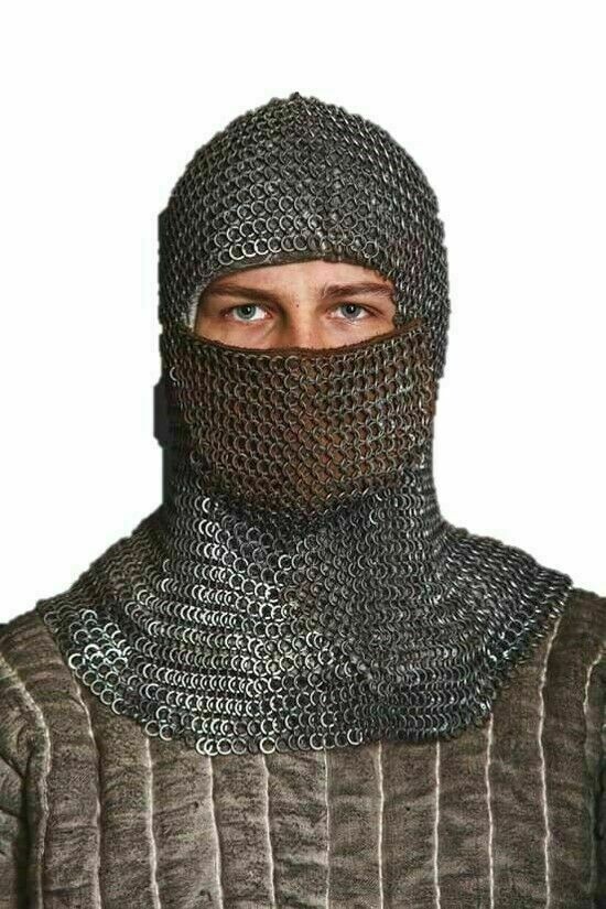 Medieval Armour Chain Mail Coif Face Cover Reenactment LARP