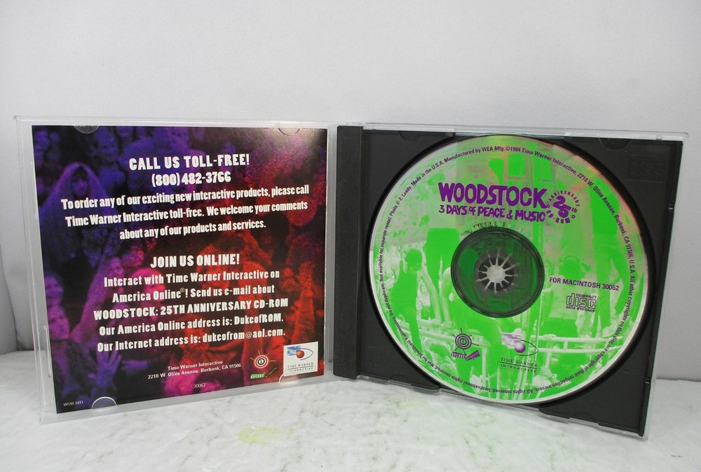 1994 Woodstock: 25th Anniversary Interactive CD-ROM Macintosh - Tested & Working