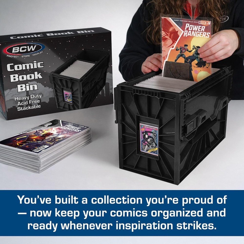 COMIC BIN STORAGE BOX ORGANIZER Home Magazine Container Stackable Collector