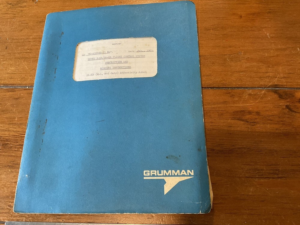 ORIGINAL 1963 GRUMMAN A-6A EA-6A FLIGHT CONTROL SYSTEMS GUIDE BOOK