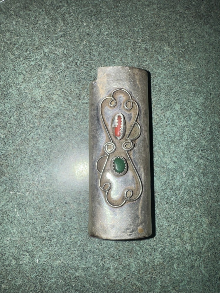 Sterling Navajo Cigarette Lighter Case