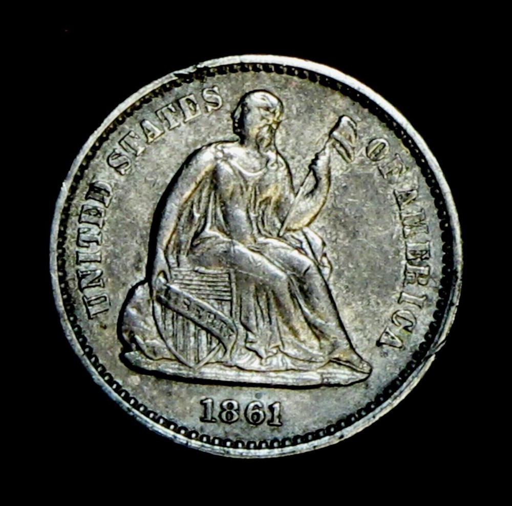 1861 Seated Liberty Half Dime  (B184)