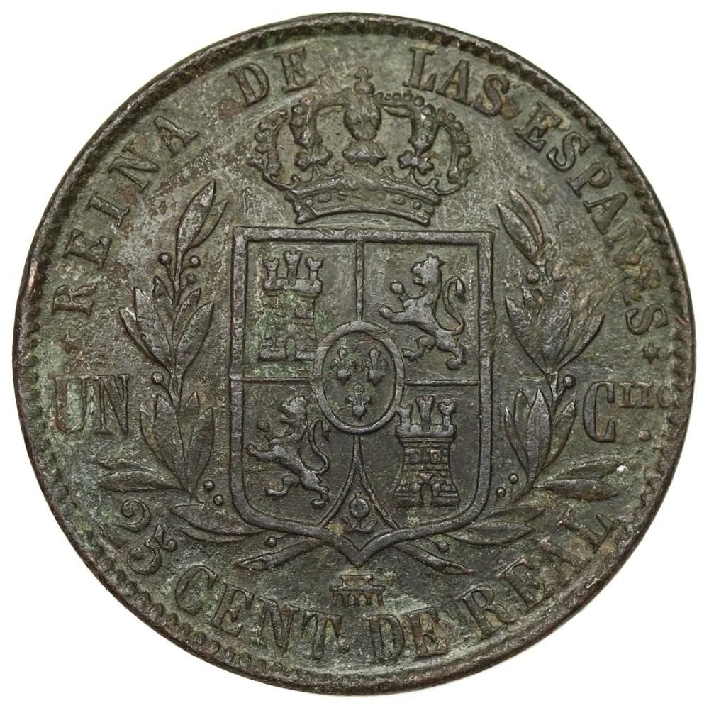 Spain - 25 Centimos de Real 1864 - Isabella II