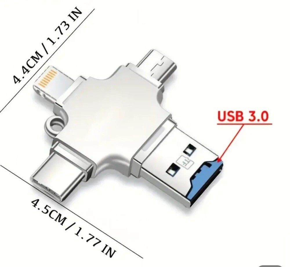 USB 3.0 TF/SD 256MB Card Adapter Flash Drive Type-C OTG iPhone&Android PC