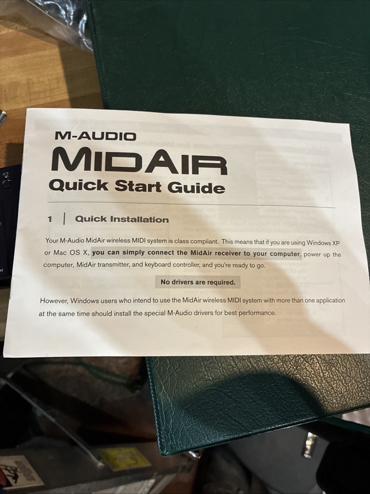 MIDAIR WIRELESS MIDI Transmitter And Receiver
