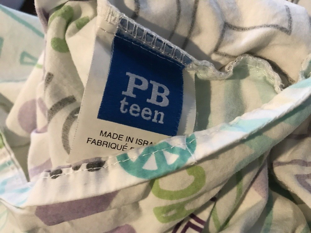 PB teens cotton multicolor peace standard pillow case