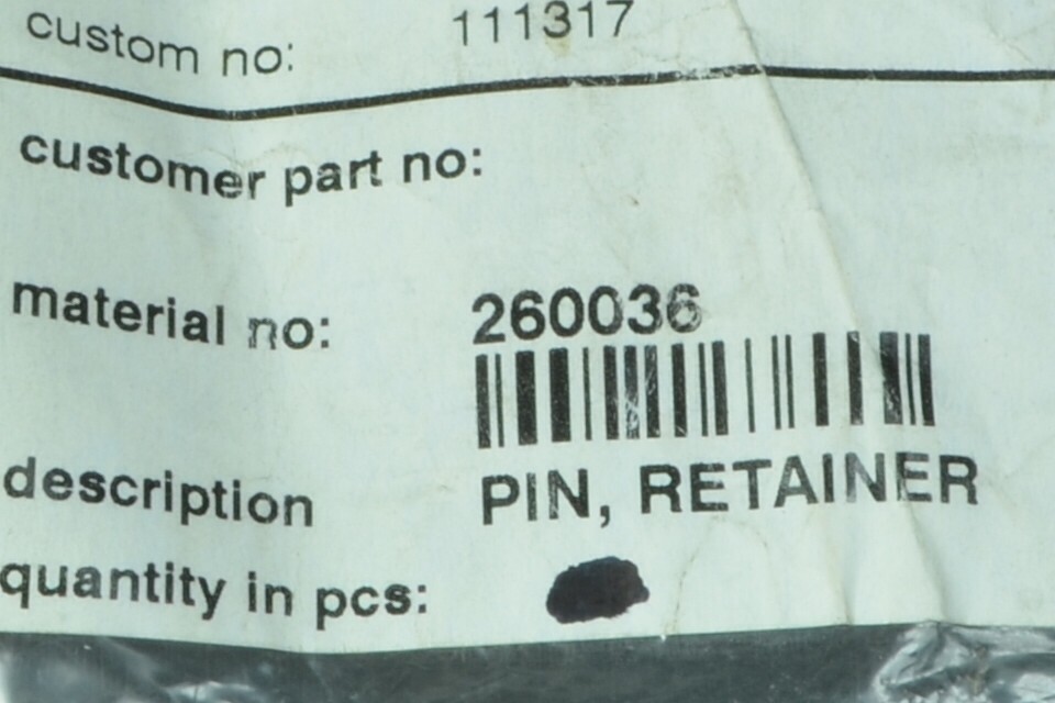 Minuteman 260036 Retainer Pins