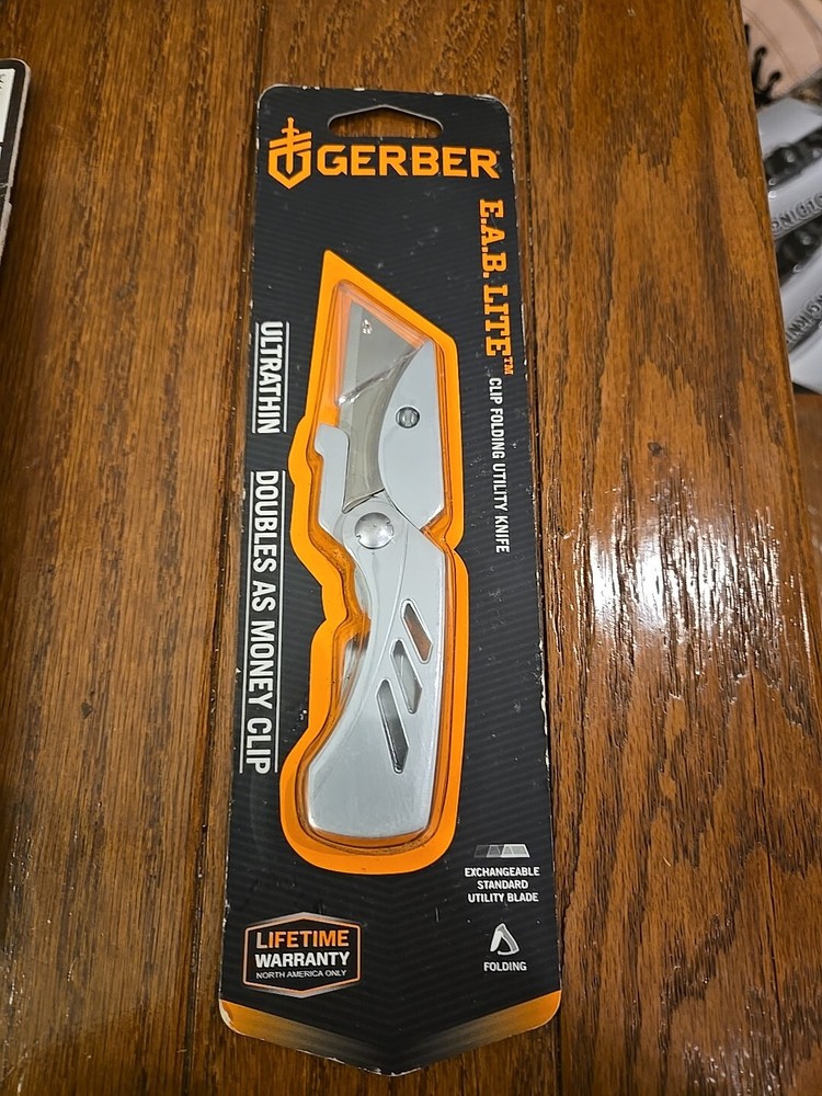 Silver Gerber E.A.B. Lite Clip Folding Utility Knife