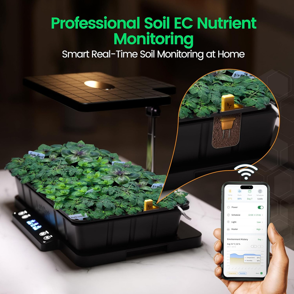 Smart Seed Starter Kit with LED Light, Humidity Dome & App Control