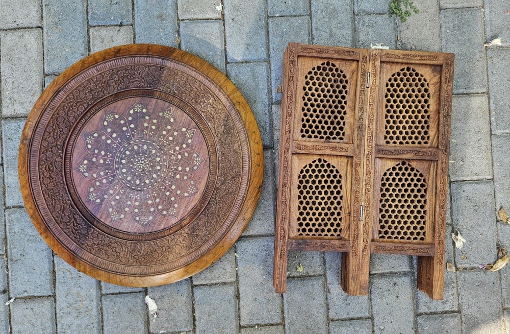 VTG Anglo Indian Octagonal Side Table 21" Tall