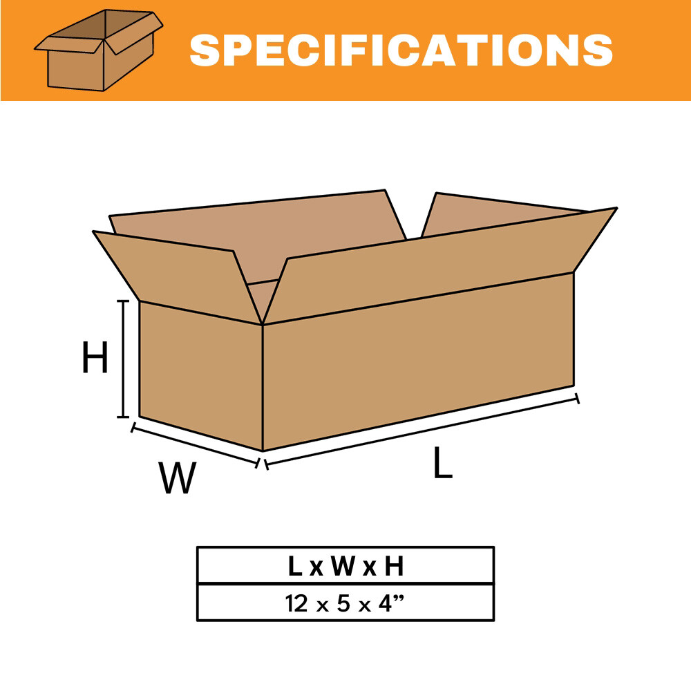 25 Pcs Long Corrugated Shipping Boxes 12x5x4 - Secure Packing Solution!