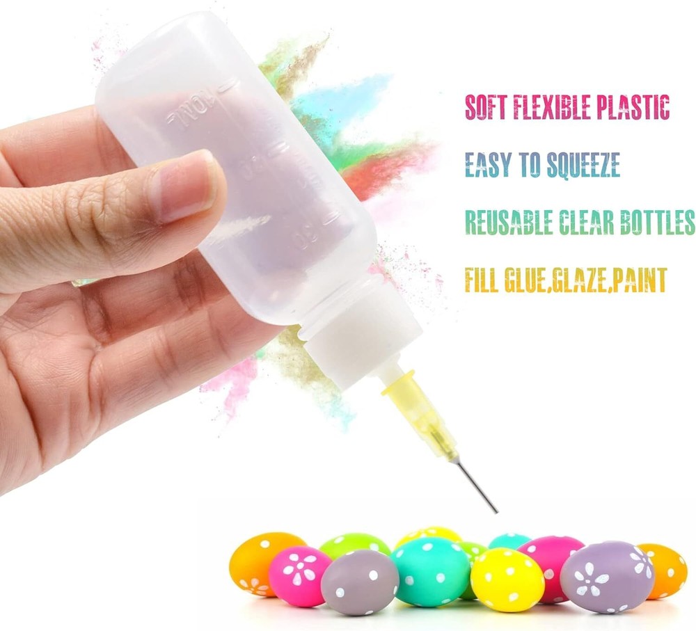 50cc Needle Glue Squeeze Bottle, Precision Tip Applicator, 10 Pack