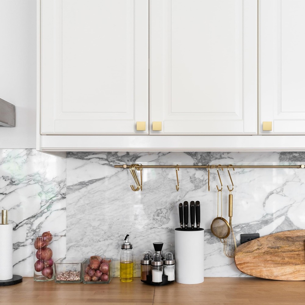 10 Pack Brushed Gold Square Cabinet Knobs Drawer Pulls Kitchen Hardware