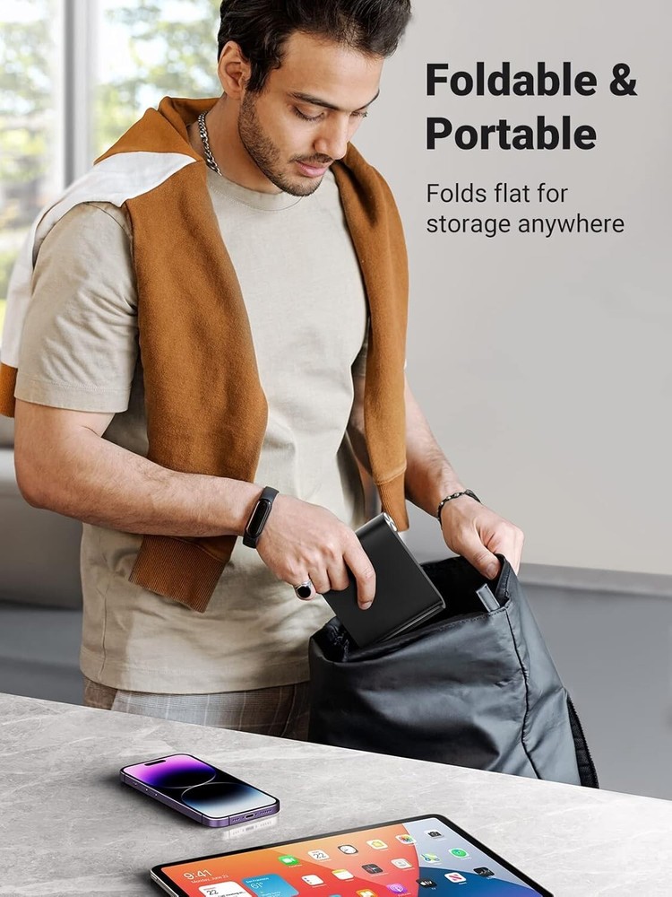 UGREEN Tablet Stand Holder Adjustable Portable & Foldable, Black