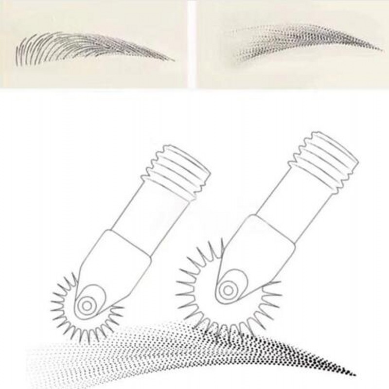 5Pcs Semi Serrated Microblading Needle Permanent Makeup Blade Tattoo Machine Kit
