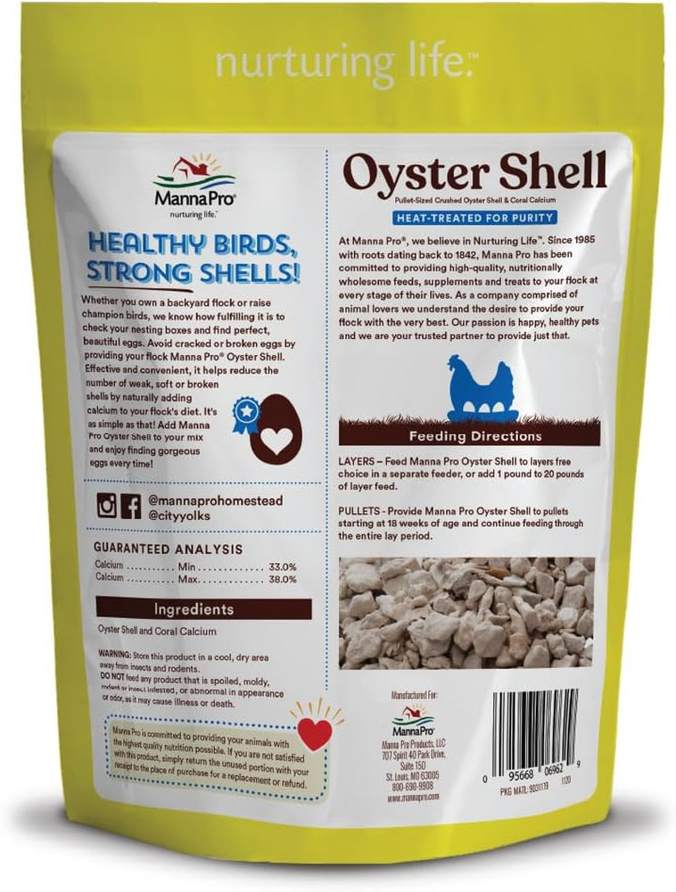 Crushed Oyster Shell | Egg-Laying Chickens | 5 LB