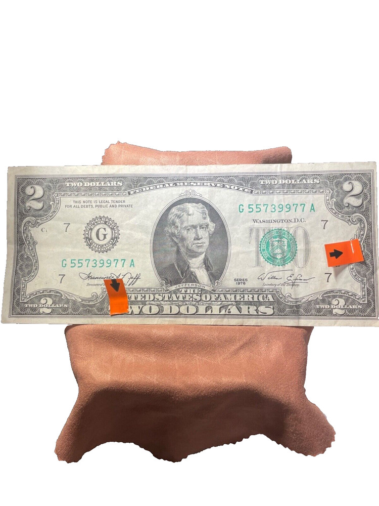 1976 $2 Dollar Bill Error (Miscut/Misaligned) G 55739977 A- Rare-Right Front