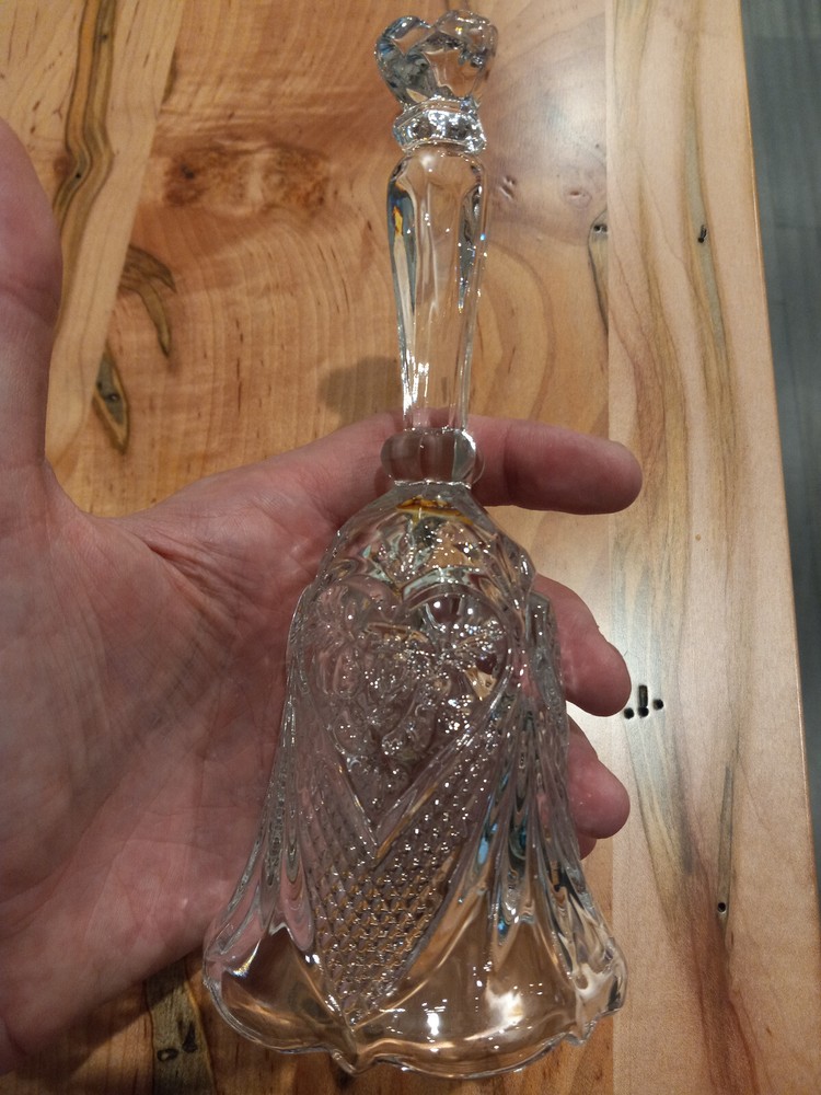 Vintage Crystal Dinner Bell Heart handle