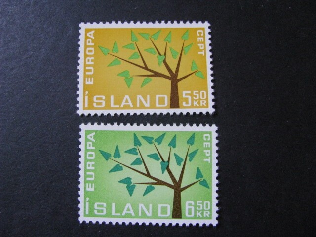 Iceland Stamp Set Scott # 348-349 Never Hinged Unused...