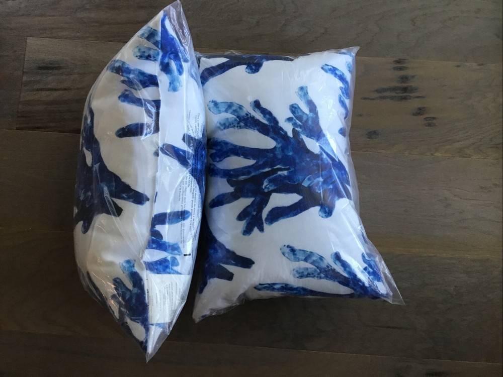 Decorative Pillows with Blue Coral