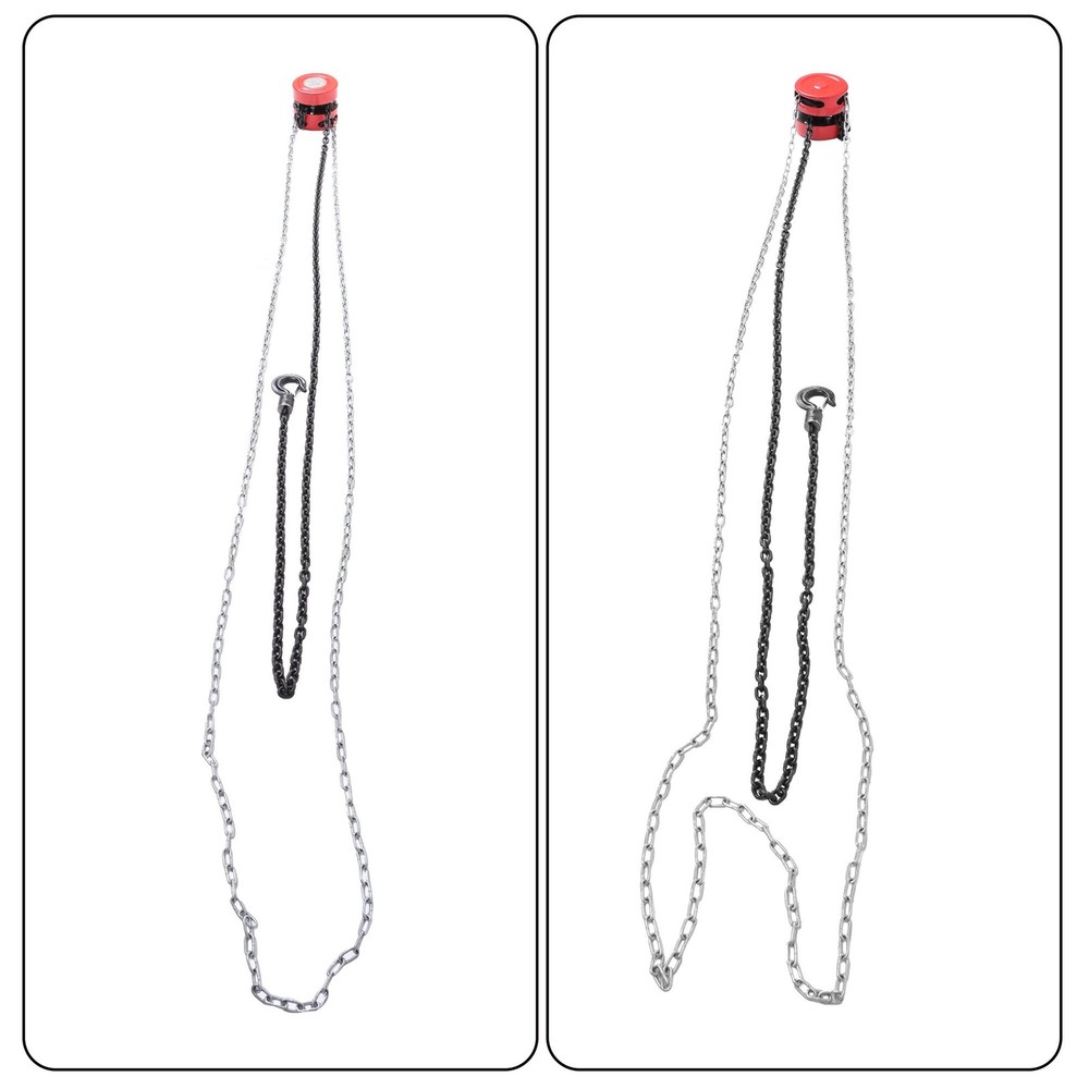1 Ton / 2200Lbs Chain Hoist Manual Puller Block Fall Chain 10FT with Hook Red
