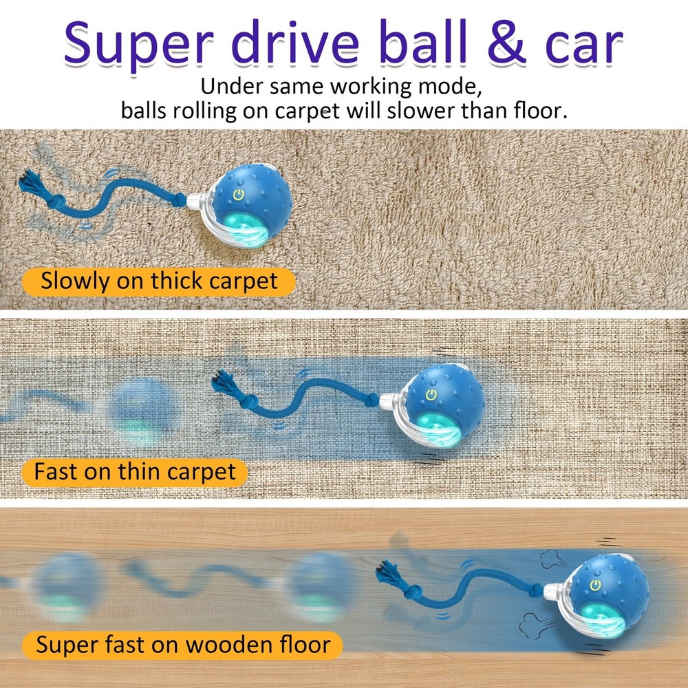 Cat Toys Interactive with Motion Activated & Chirping, Rolling Super Fast on ...
